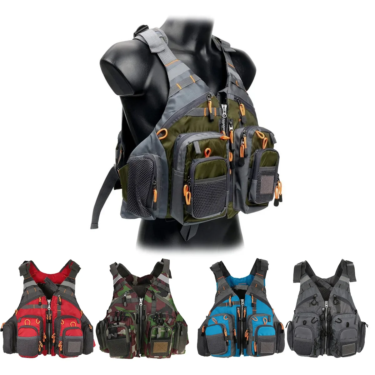 Outdoor Sport Waterproof Jacket - Gilet de Sauvetage Respirant à Poches