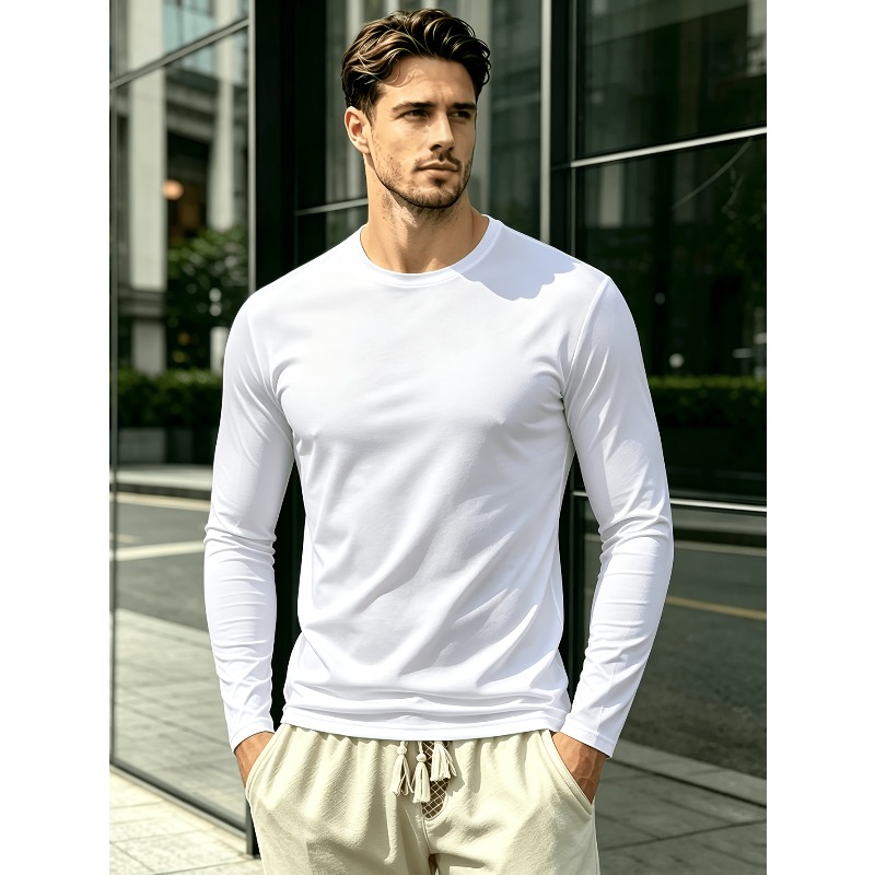 T-shirt uni à col rond et manc - Outdoor Sports avis et prix